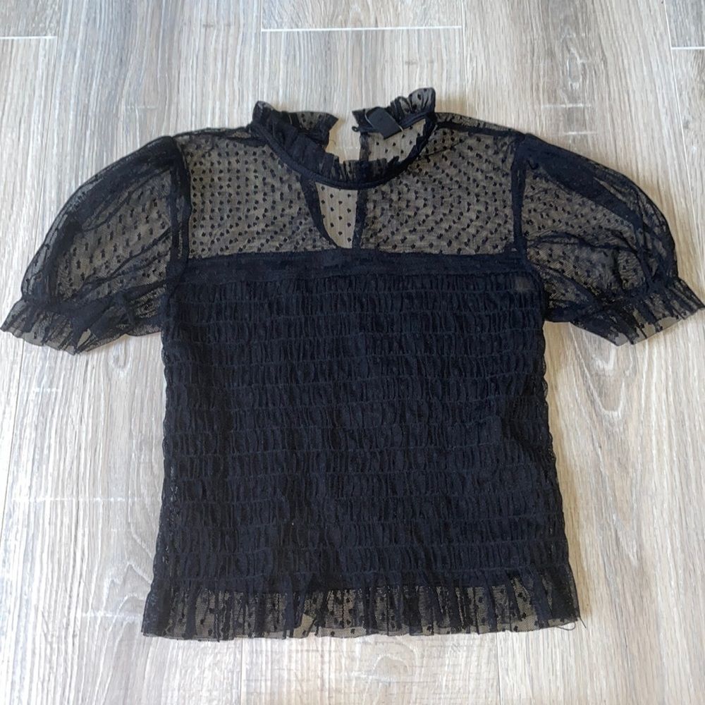 WINDSOR BLACK PUFF SLEEVE BLOUSE​​